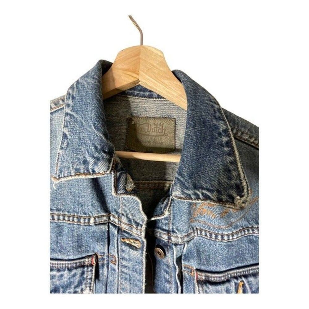 Von Dutch Jean Denim Jacket Woman’s Size M Garage Y2K - Picture 6 of 12